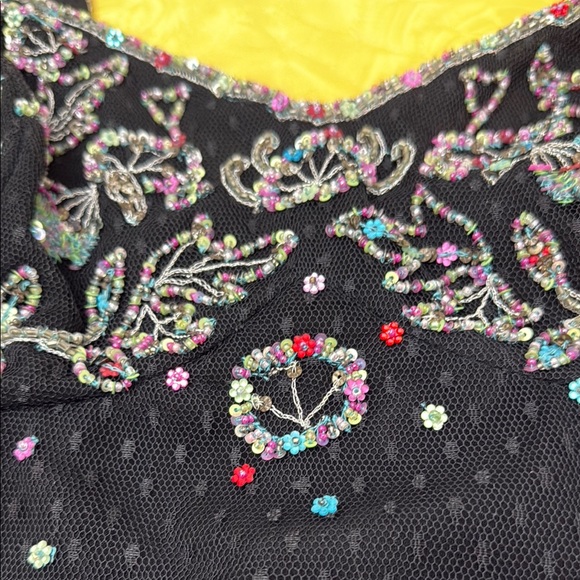 Black Sleeveless Asymmetrical Blouse/ Bodice with Silver Embellishments - Picture 3 of 8